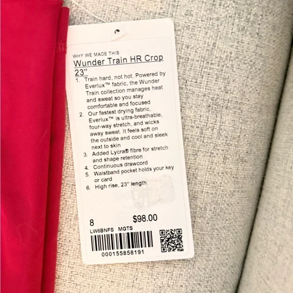 Raspberry Lululemon Wunder Train Leggings
Size 8 - Picture 2 of 2
